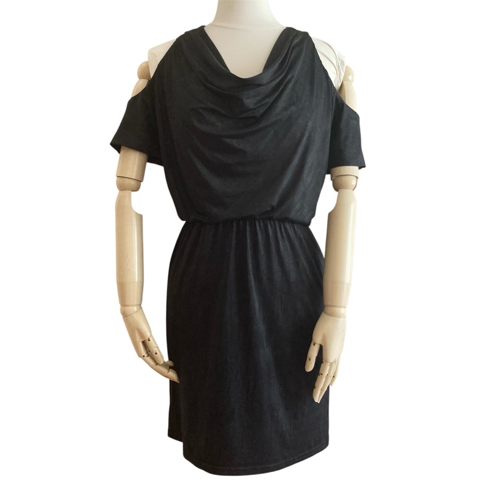 MATTOX | Versatile Black Cold Shoulder Sleeve Mini Dress Size 6, Imported